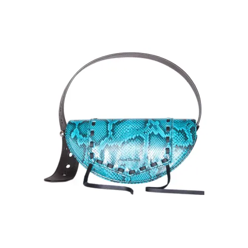 Acne Studios Python-Embossed Calfskin Handbag Shoulder Bag Women's Bright Blue