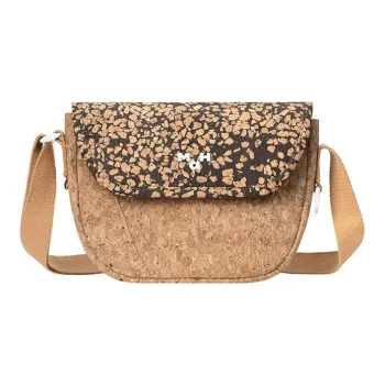MAH Artificial Leather Saddle Bag Shoulder Bag Crossbody Bag Medium Size Women's Brown