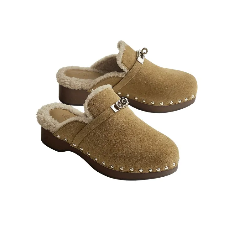 HERMES Carlotta Stylish Sandals Women's Brown-2