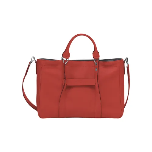 LONGCHAMP 3D Calfskin With Sheepskin Trim Shoulder Bag Crossbody Bag Handbag Medium Size Women's Red