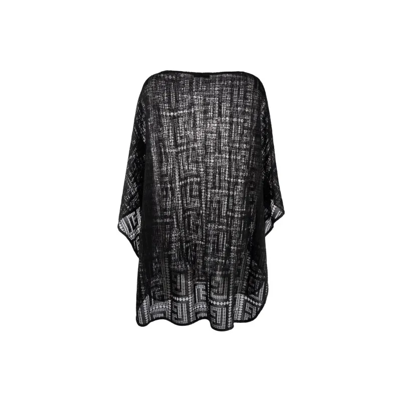 BALMAIN Monogram Motif Semi sheer Beach Dress-1