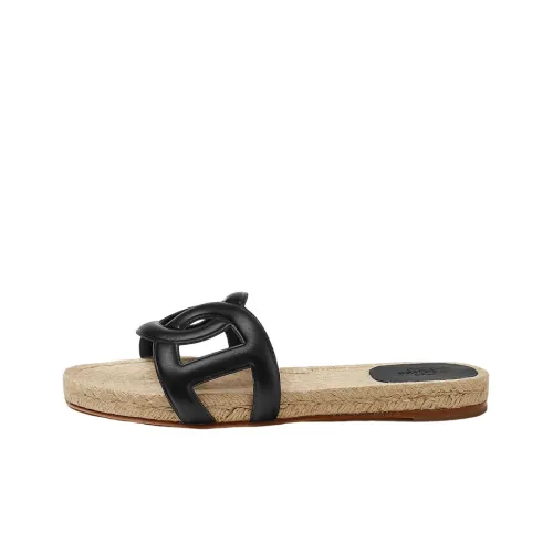 HERMES Slide Slippers Women's Black