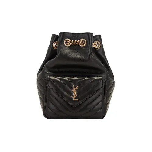 SAINT LAURENT Leather Bucket Bags Shoulder Bag Crossbody Bag Handbag Women's Black