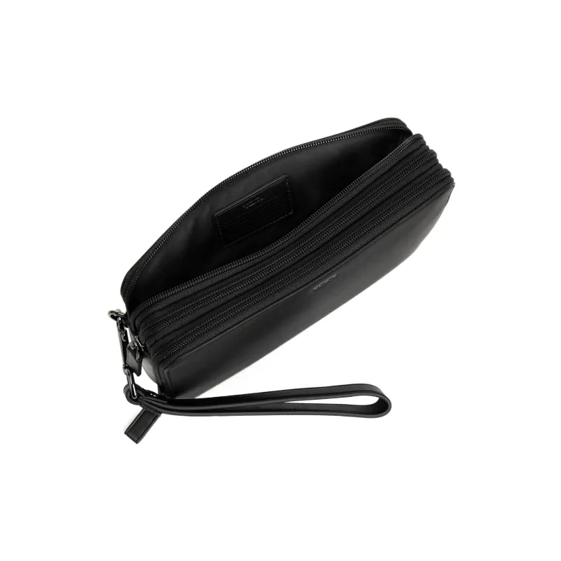 TUMI Leather Clutch Men's Black-3