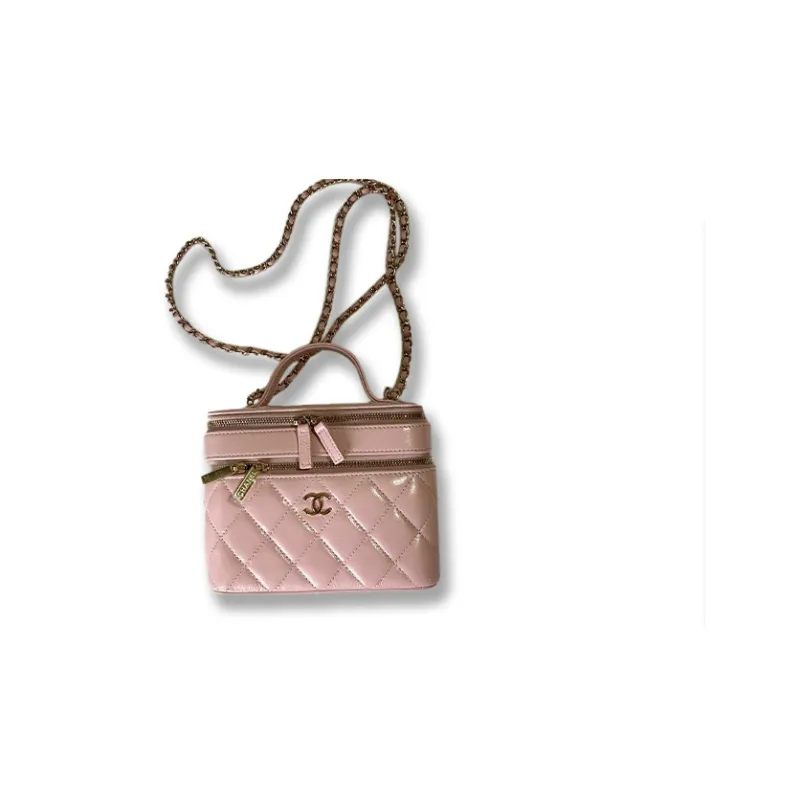CHANEL Metal Polished Lambskin Handbag, Shoulder Bag, Crossbody Bag, Makeup Bag Regular Women's Pink-0