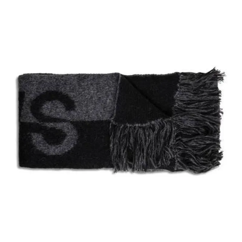 SAINT LAURENT Logo Detailed Fringed Edge Scarf-3