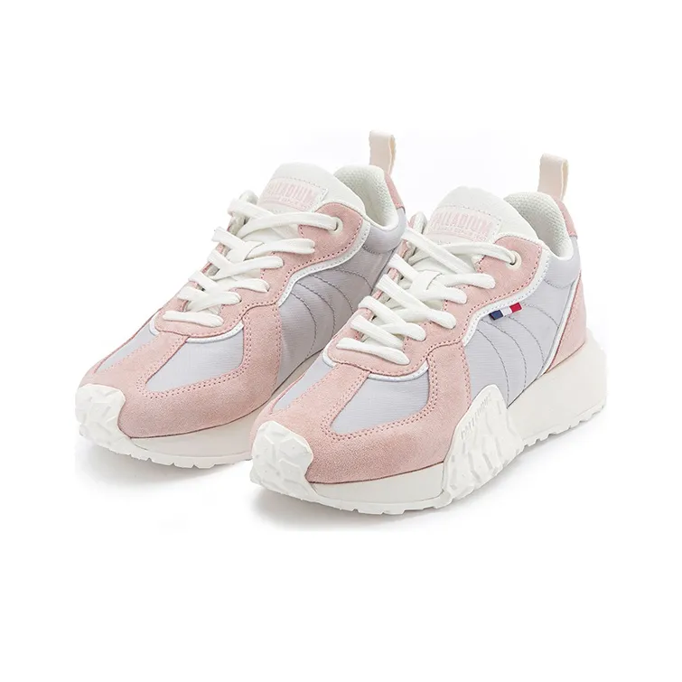 Palladium Troop Runner Anti Slip Wear Resistant Lightweight Coverage Low Top Casual Shoes Unisex Pink Gray-1