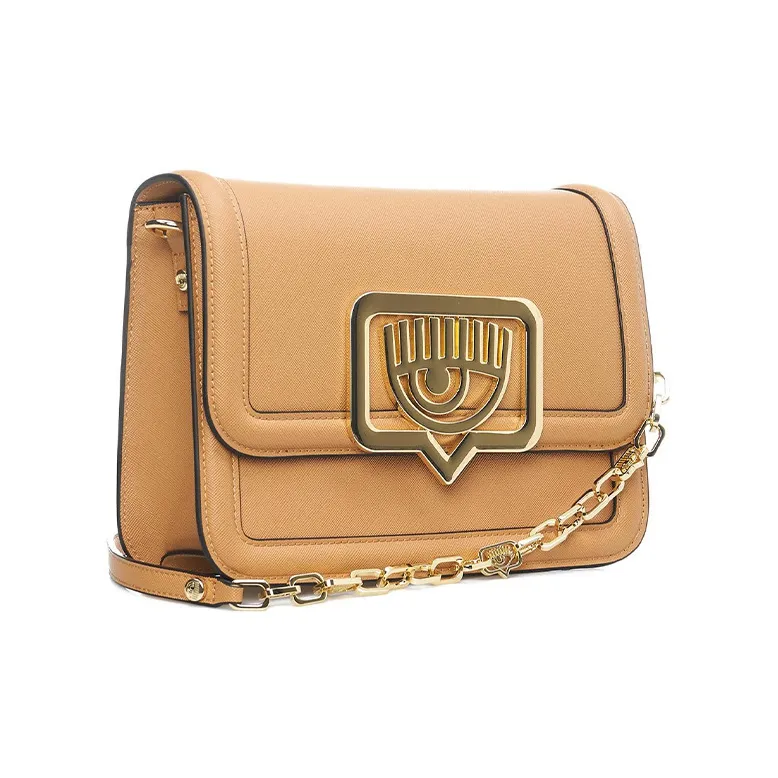 CHIARA FERRAGNI Eyelike Polyurethane Shoulder Bag Crossbody Bag Women's Brown-1