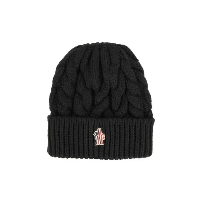 Moncler Logo Patch Wool Beanie-0