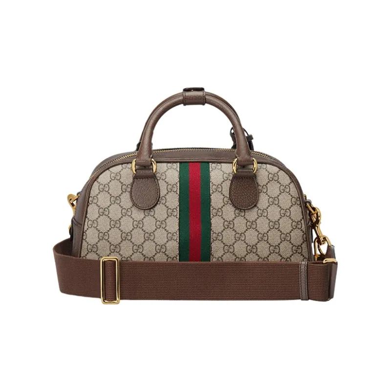 GUCCI Ophidia Canvas With Leather Trim Shoulder Bag, Crossbody Bag, Handbag Medium Size Women's Brown-3