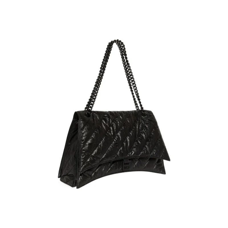 Balenciaga Crush Quilted Large Chain Bag Black-1