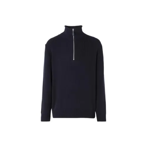 Burberry Cashmere Sweaters Men Dark Charcoal Blue