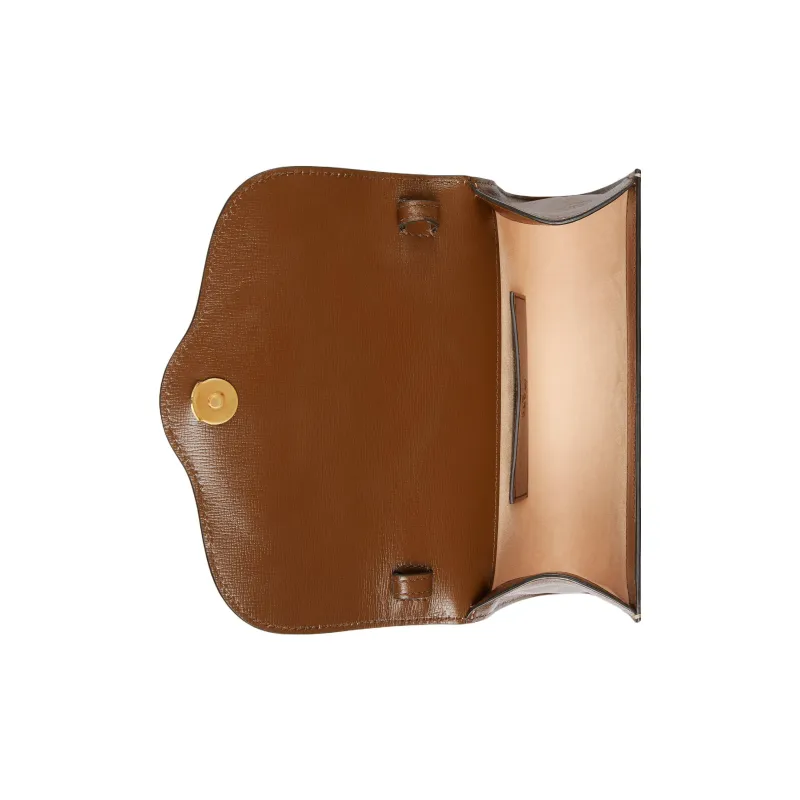 GUCCI Horsebit 1955 Canvas With Leather Crossbody Bag Shoulder Bag Women's Ebony-6