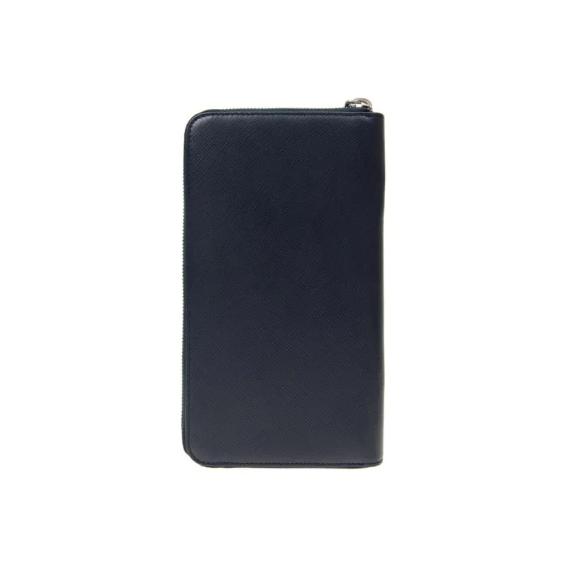 PRADA Cow Leather Clutches Wallets Men's Dark Blue-2