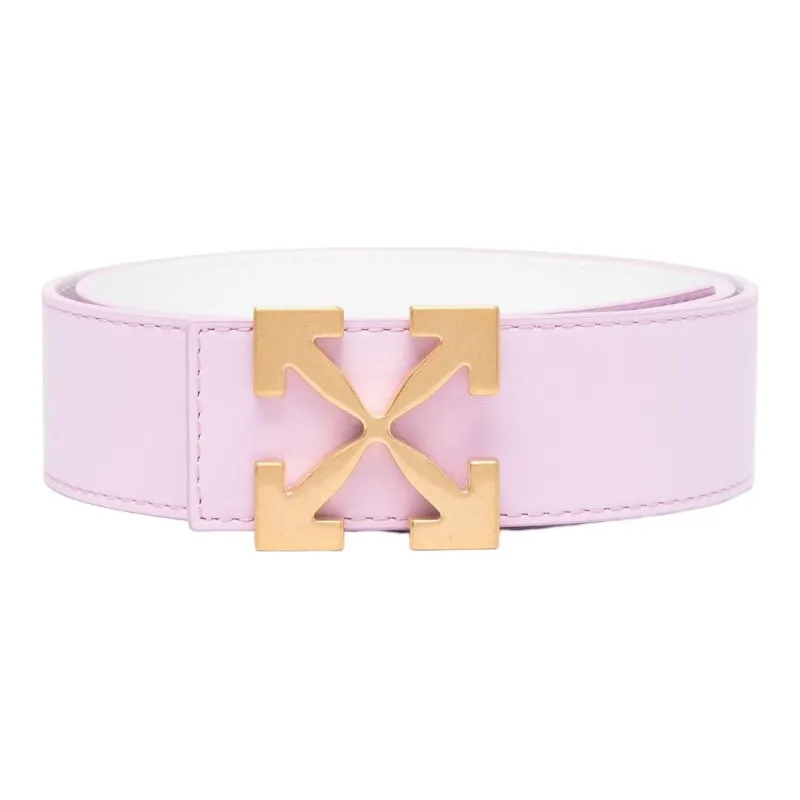 OFF-WHITE Metal Logo Casual Smooth Buckle Belt Women's Pink Width: 4cm-0