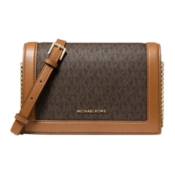 MICHAEL KORS Jet Set Canvas Shoulder Bag Crossbody Bag Large Size Women's Brown