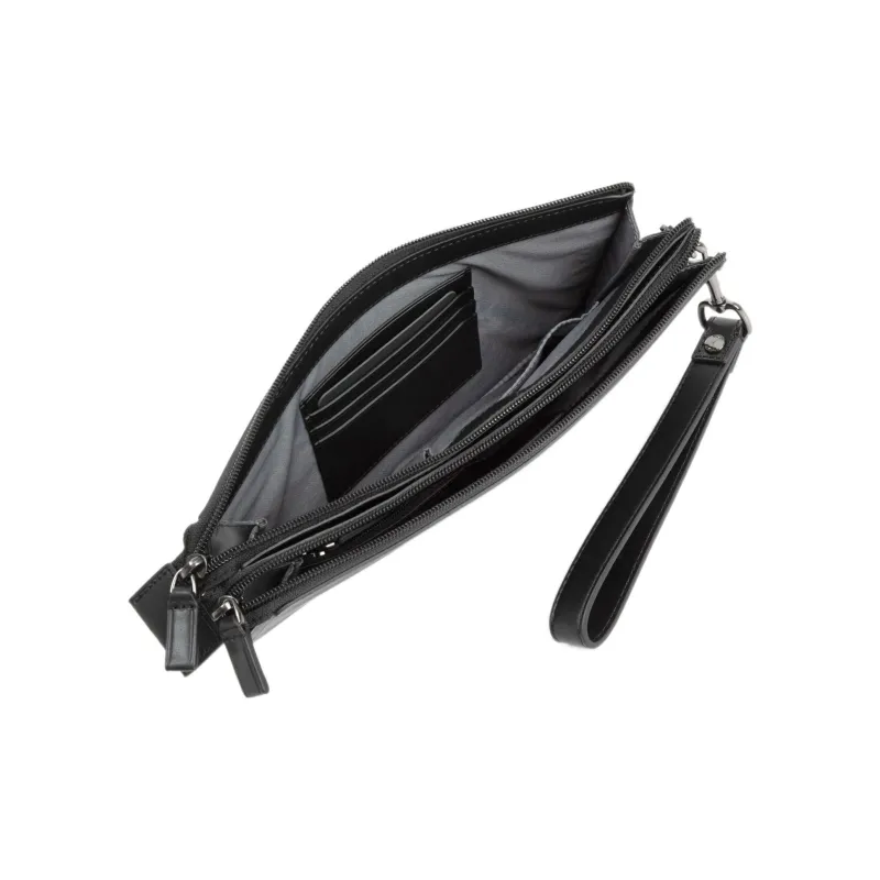 TUMI Leather Clutch Men's Black-1