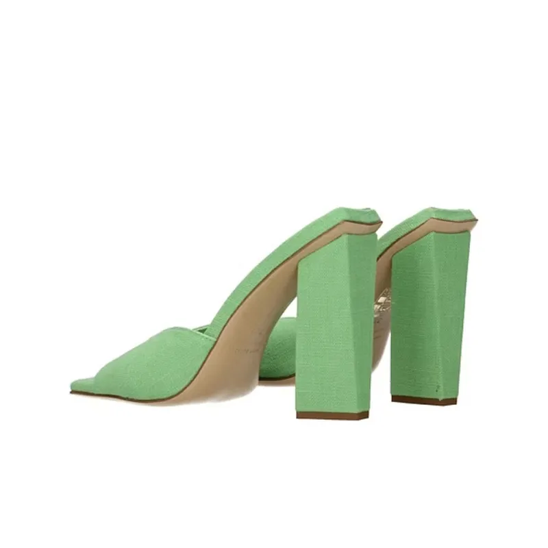 GIA BORGHINI Fashion Slippers Women's Green-2