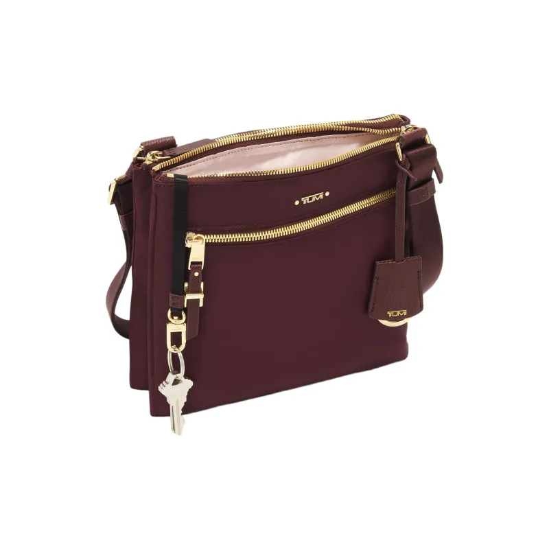 TUMI Voyageur Nylon Shoulder Bag Crossbody Bag Women's Beet Red-3