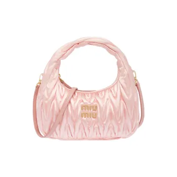 MIU MIU Matelassé Satin Leather Portable Crossbody Bag Shoulder Bag Women's Orchid Pink