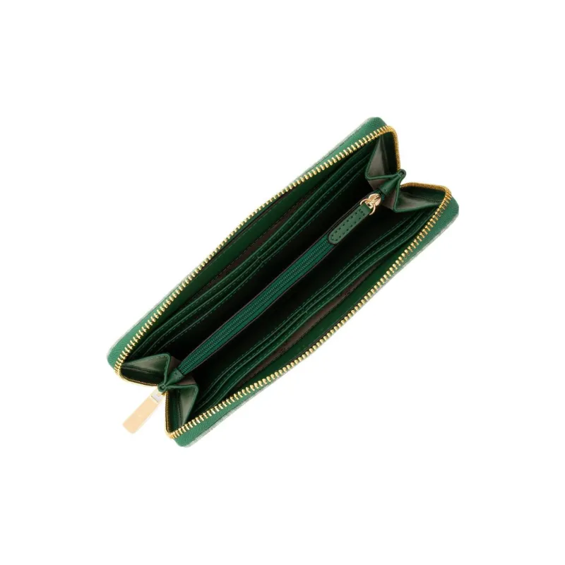 MICHAEL KORS Jet Set Travel Coated Canvas Card Holder Wallet Large Size Women's Green-2
