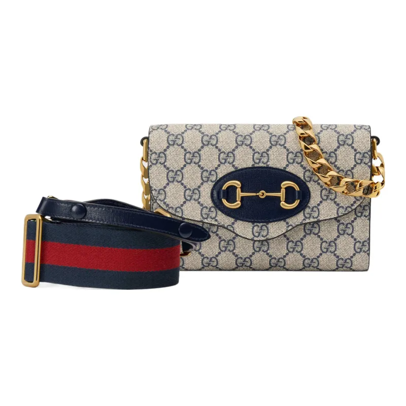 GUCCI Horsebit 1955 Canvas With Leather Finish Crossbody Bag, Shoulder Bag Women's-2