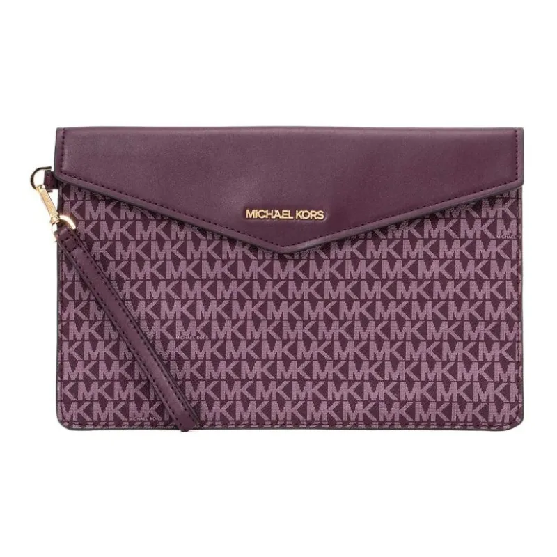MICHAEL KORS Maisie Coated Canvas Handbag Large Size Women's Bordeaux Red-4