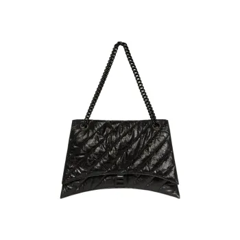 Balenciaga Crush Quilted Large Chain Bag Black