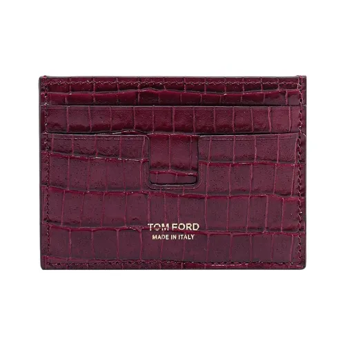 TOM FORD Leather Card Holder Card Holder Men's Red