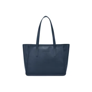 LONGCHAMP Le Foulonné Cow Leather Handbag Shoulder Bag Women's Navy