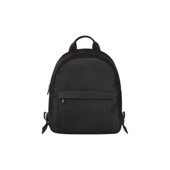 LONGCHAMP 3D Calfskin With Sheepskin Trim Backpack Women's Black