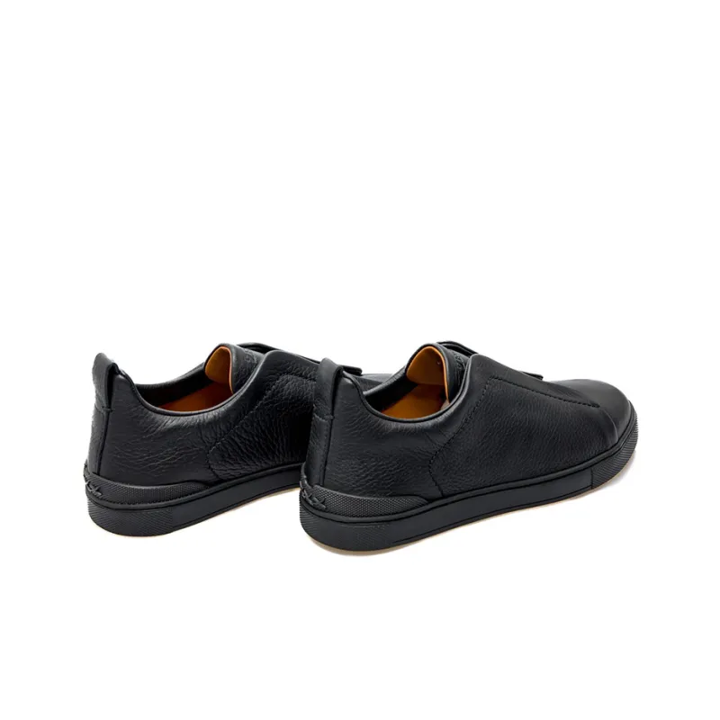 Zegna Triple Stich Leather Sneakers-3