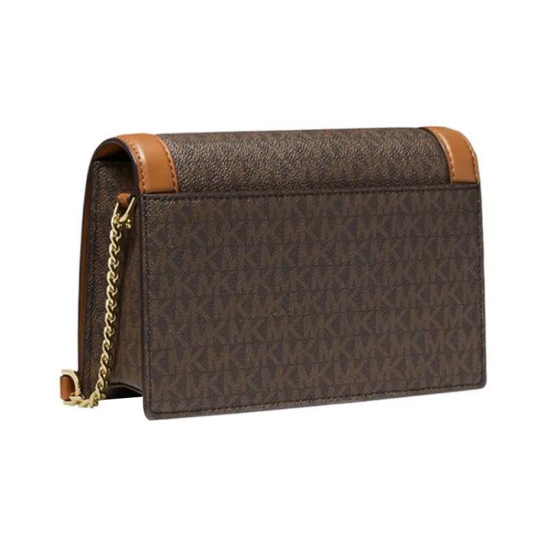 MICHAEL KORS Jet Set Canvas Shoulder Bag Crossbody Bag Large Size Women's Brown-2