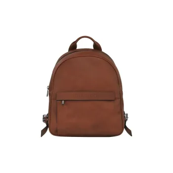 LONGCHAMP 3D Calfskin With Sheepskin Trim Backpack Women's Brown