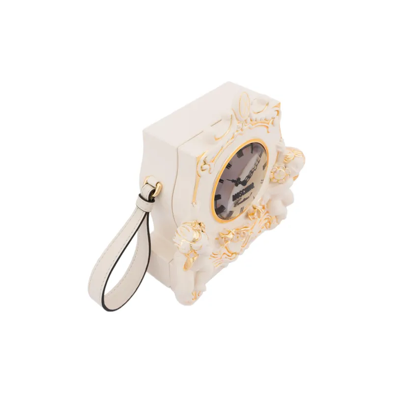 MOSCHINO Clock Sculpted Clasp Fastened Clutch Bag-1