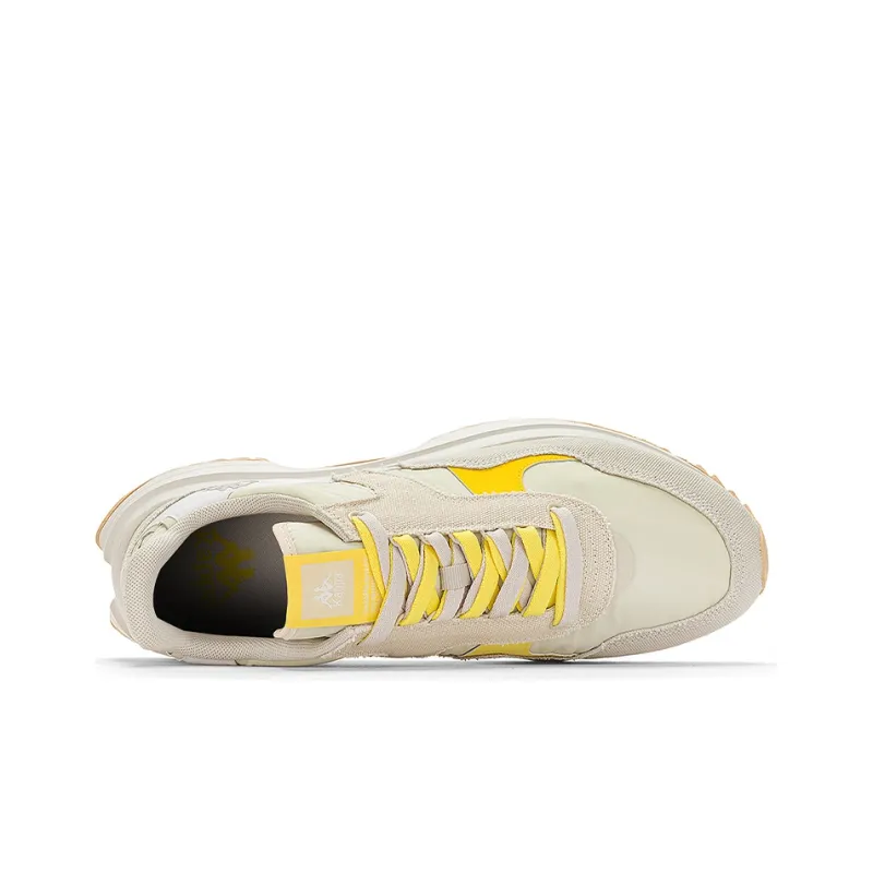 Kappa Slip Resistant, Abrasion Resistant, Breathable Low Top Casual Running Shoes Unisex White Khaki Brown Yellow-5