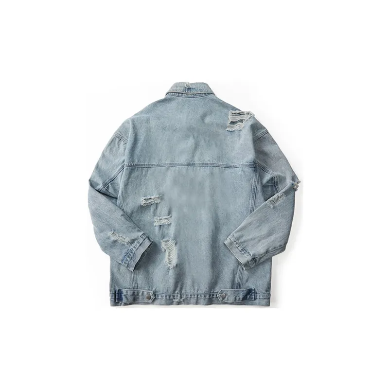 WAYNEXZAVIER Loose Fit Denim Jacket Unisex Blue-1