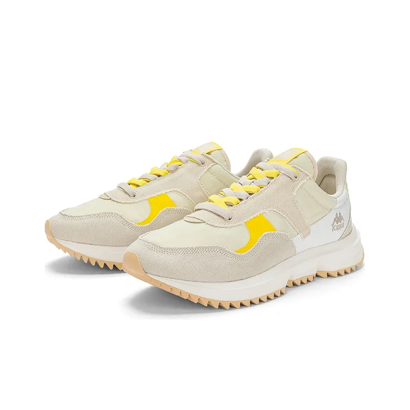 Kappa Slip Resistant, Abrasion Resistant, Breathable Low Top Casual Running Shoes Unisex White Khaki Brown Yellow-2