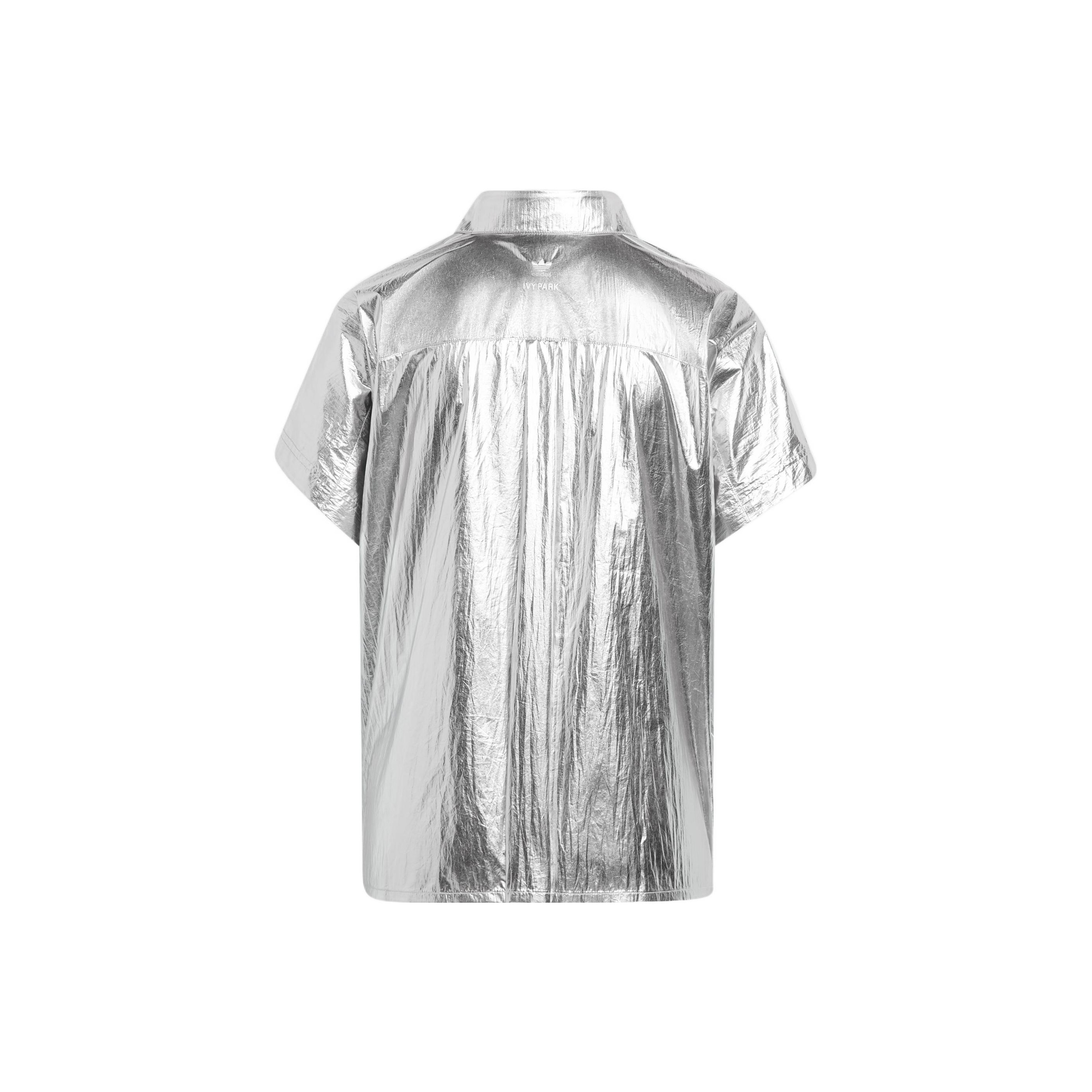 Adidas Ivy Park Metallic Shirt Plus Size Silver Metallic