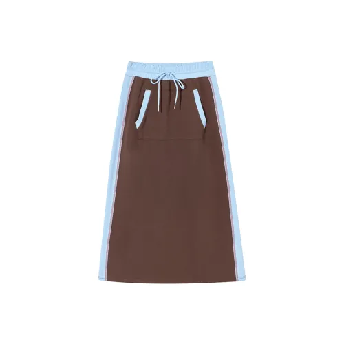 Ouyang Casual Long Skirts Women's Coffee