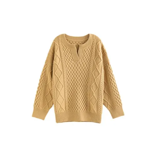 Solitary Sweaters Women's Warm Wood Yellow