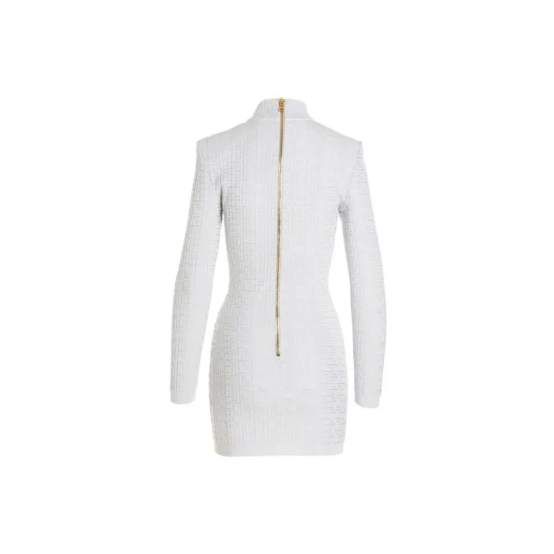 BALMAIN Long-Sleeved Dresses Women's Light Blue-1
