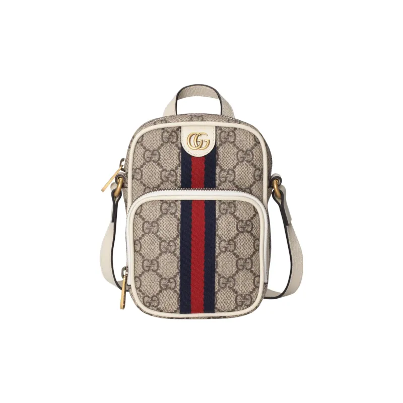 GUCCI Ophidia Monogram Messenger Crossbody Bag Male Beige-0