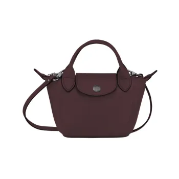 LONGCHAMP Le Pliage Cuir Sheepskin Handbag Shoulder Bag Crossbody Bag Mini Women's Burgundy