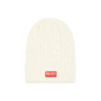 KENZO Logo Patch Cable Knitted Beanie