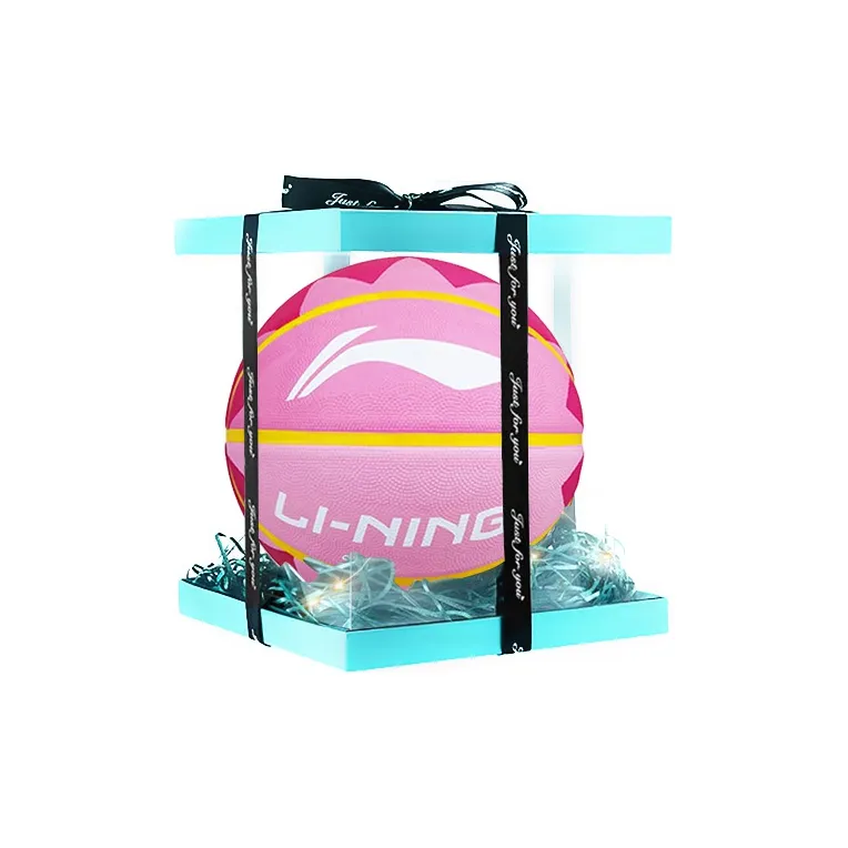 LiNing Rubber Basketball Pink Size 7 Training Unisex-9