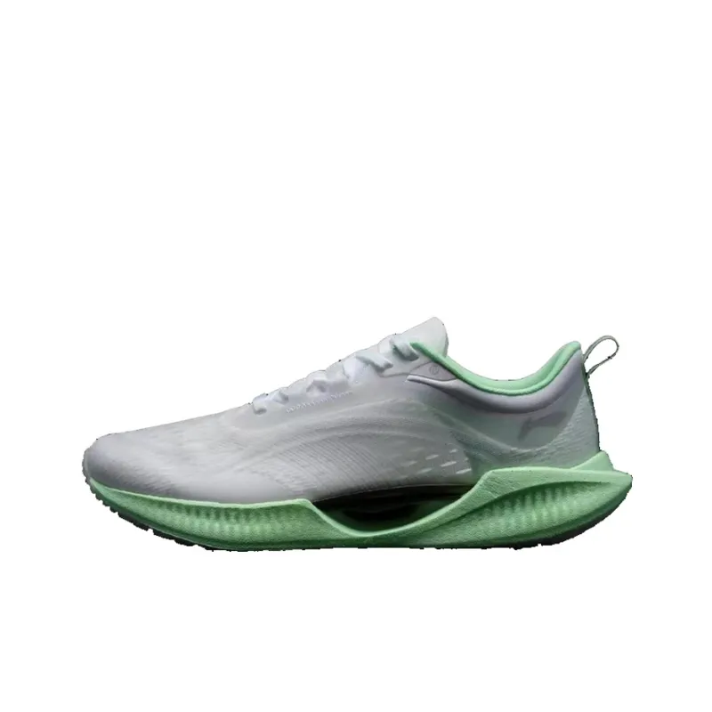 LiNing Super Light 19 Night Without Closing Shanghai Cushioning Low-Top Running Shoes Unisex White Green-0
