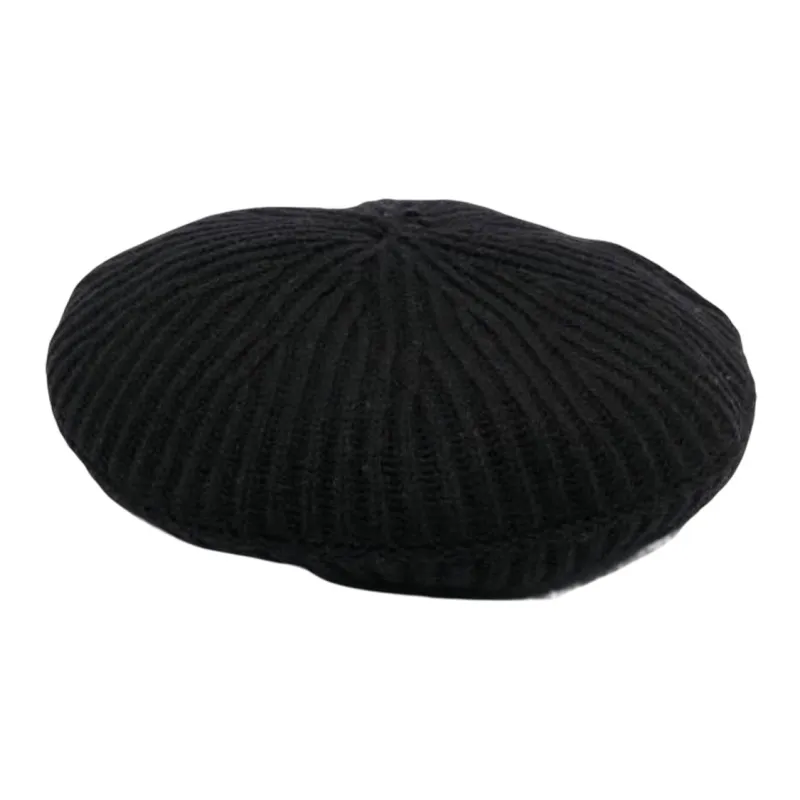 GANNI Logo Patch Ribbed Knit Hat-0