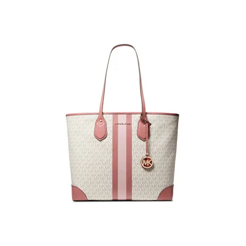 MICHAEL KORS Eva Combo Bag tote Liuto Bag Shopping Bag Shoulder Bag Handbag Large Size Women's Vanilla White With Red Accents