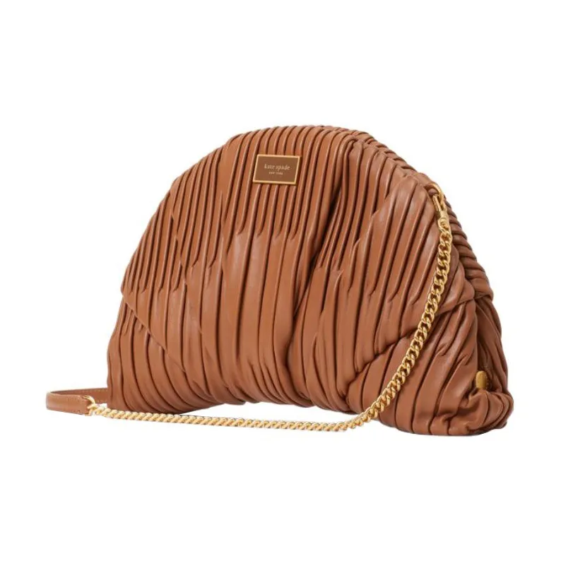 Kate Spade Patisserie Leather One Shoulder Crossbody Clutch Women's Brown-1